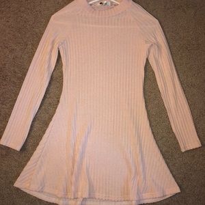blush colored long sleeve dress